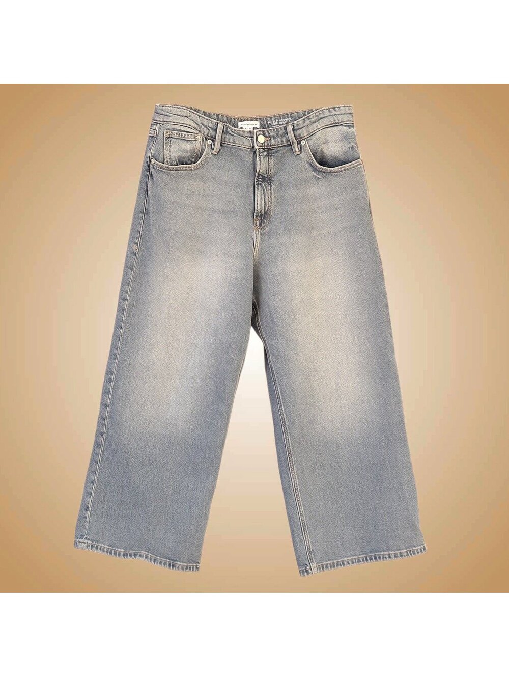 Good American Good Standard Ease Crop Light Wash Jeans | 12